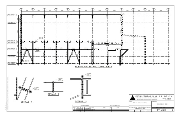 Tekla Structures Elevation Eje 4 Details | PDF