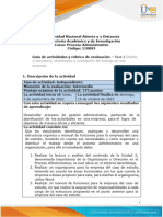 Guia de Actividades y Rúbrica de Evaluación Fase 2 Diseño de Estructura Distribución y Orientación Del Trabajo en Una Empresa