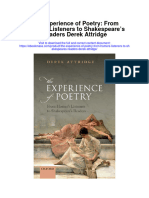 The Experience of Poetry From Homers Listeners To Shakespeares Readers Derek Attridge Full Chapter