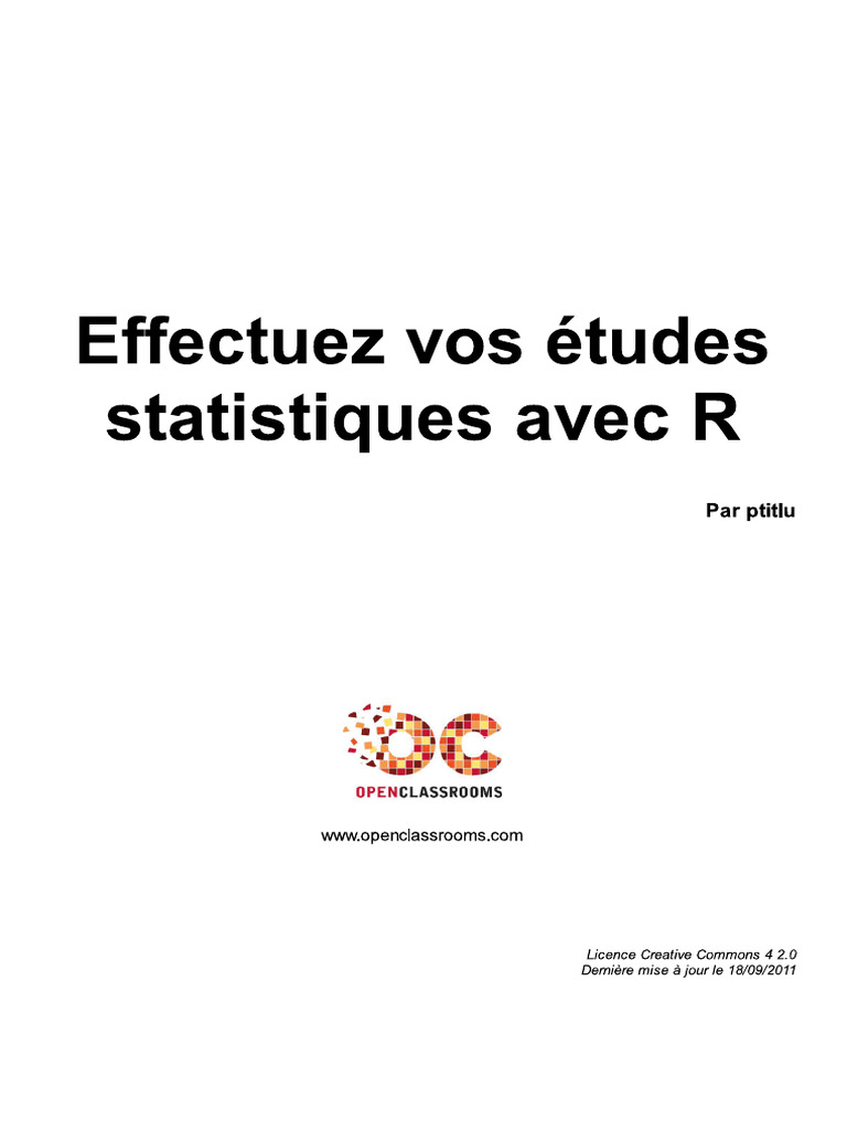 Effectuez Vos Etudes Statistiques Avec R | PDF