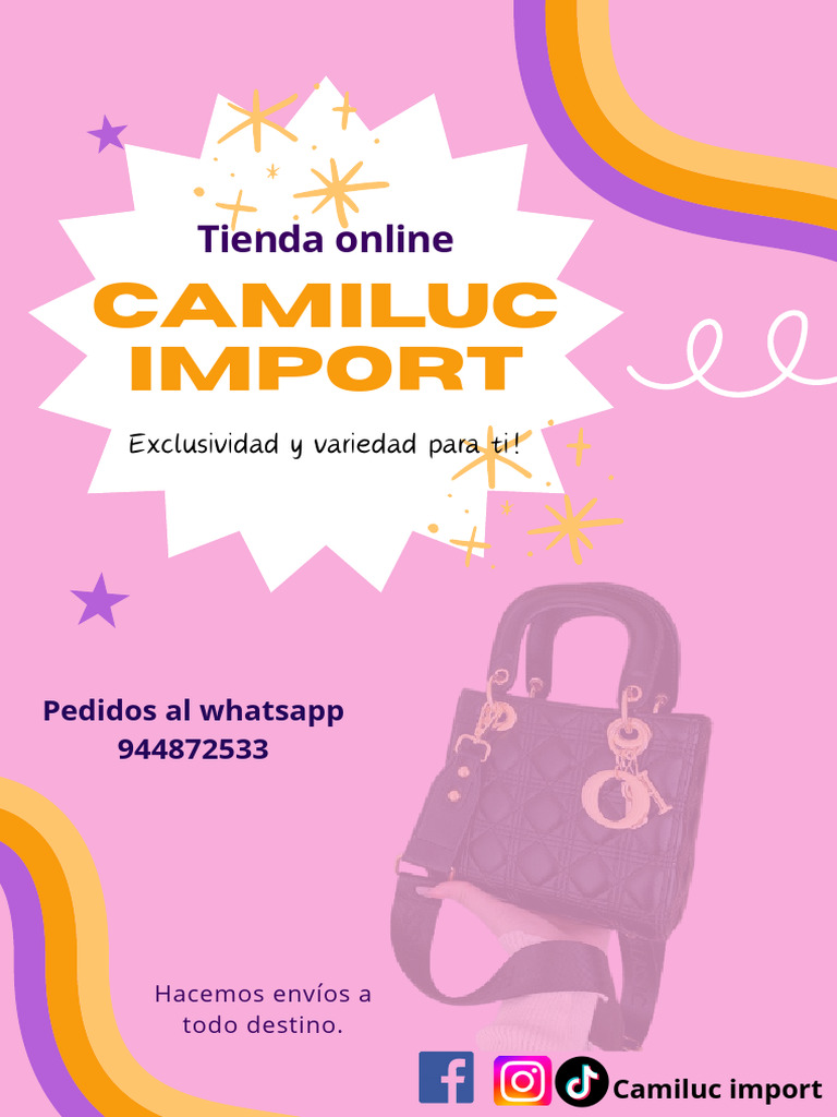 Bolso en inglés: Tienda Camiluc Import | PDF