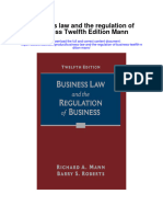 Download Business Law And The Regulation Of Business Twelfth Edition Mann full chapter