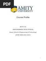 SessionPlans - 3c051course Profile PROGRAMMING WITH PYTHON