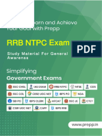 RRB NTPC E: Study Material For General Awarenss