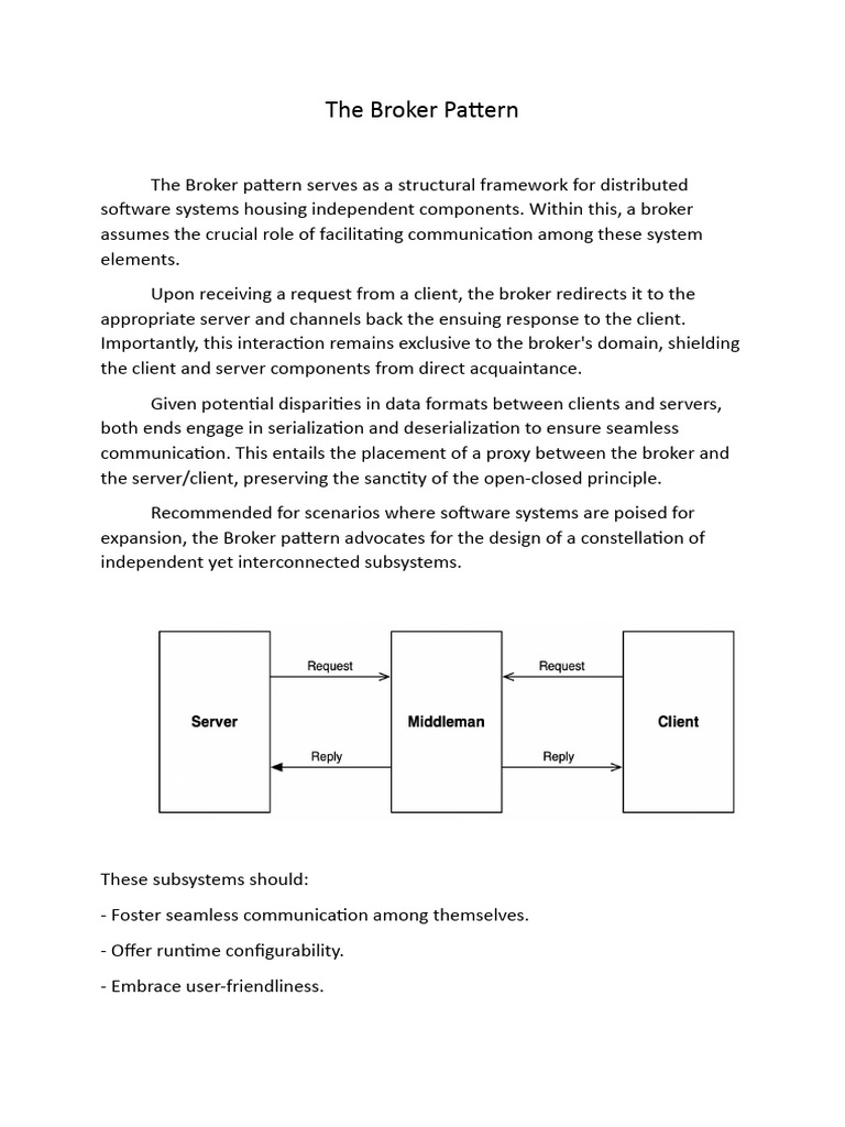 The Broker Pattern | Download Free PDF | System | Client–Server Model