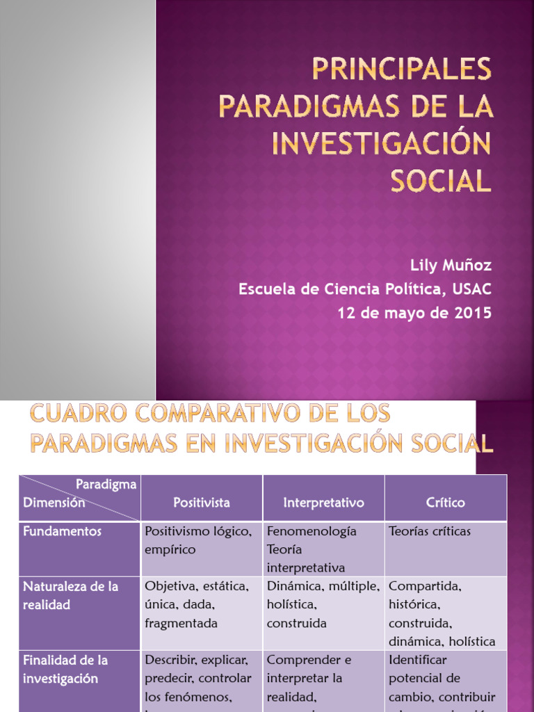 Paradigmas en Investigacion Social | PDF | Investigación cuantitativa ...