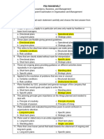 Second Checkpoint Exam in Organization and Management