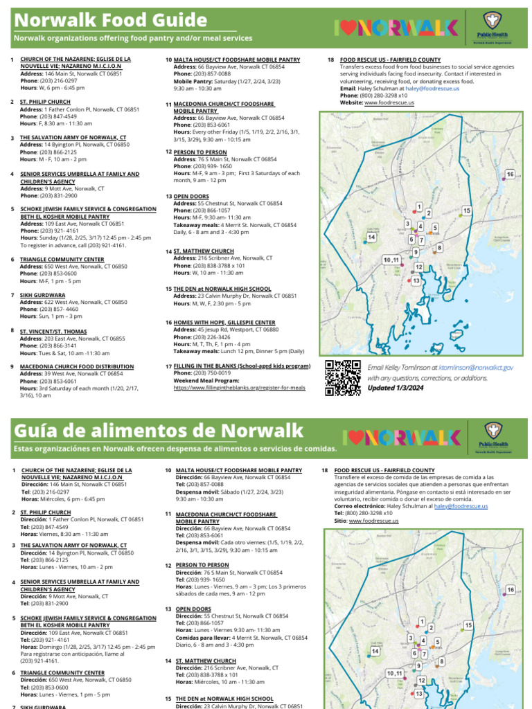 Norwalk Food Pantry Services Guide | PDF | Meal