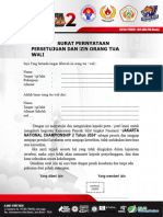 Surat Pernyataan Persetujuan Dan Izin Orang Tua Wali: NATIONAL CHAMPIONSHIP 2 Tahun 2024" Sebagai Peserta Dan Sanggup