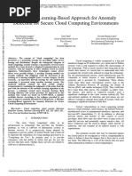 A Machine Learning-Based Approach For Anomaly Detection For Secure Cloud Computing Environments