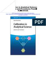 Calibration in Analytical Science Methods and Procedures Pawel Koscielniak Full Chapter