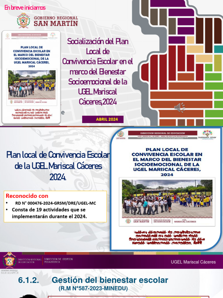 Plan de Convivencia Escolar UGEL 2024 | PDF | Violencia | Juventud