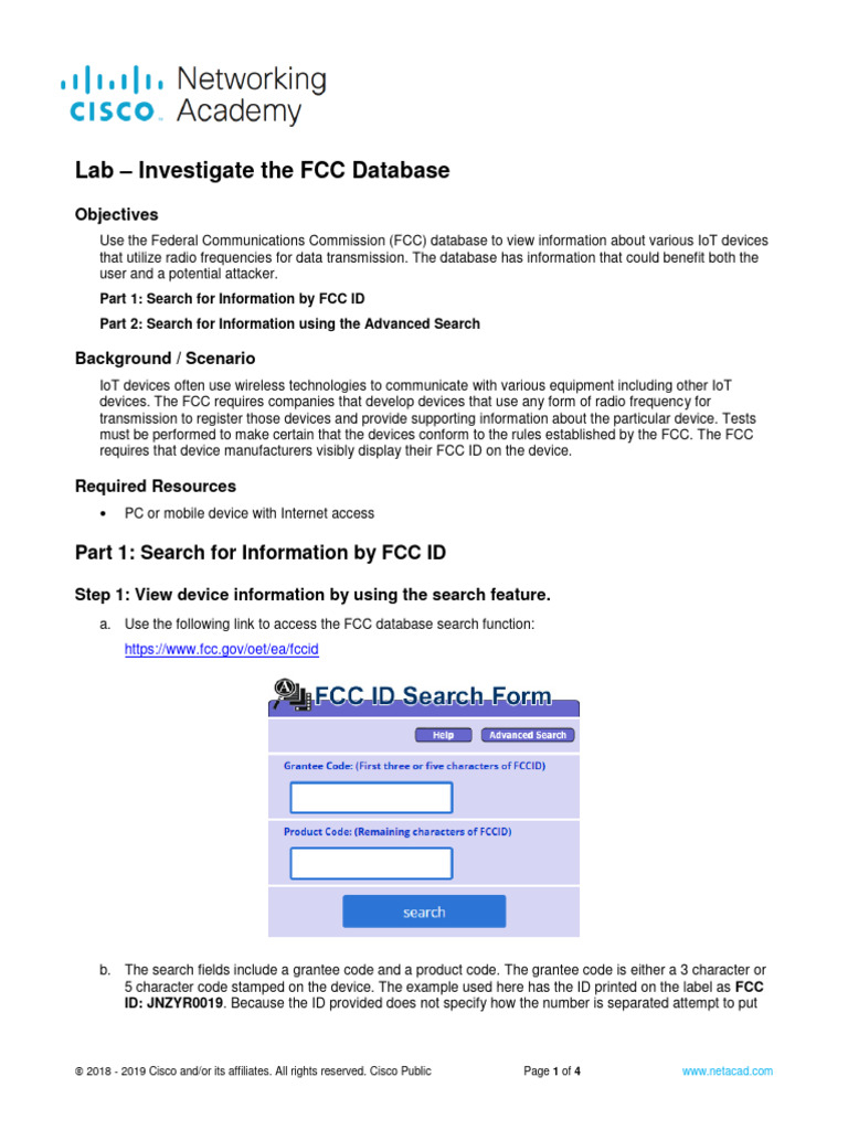 FCC Database Search for IoT Devices | PDF | Federal Communications ...