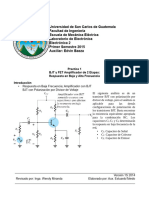 Practica 1 BJT y FET Amplificador de 2 Etapas - Respuesta en Baja y Alta Frecuencia