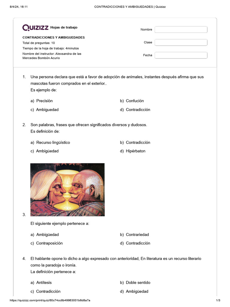 Contradicciones y Ambigüedades en Lenguaje | PDF