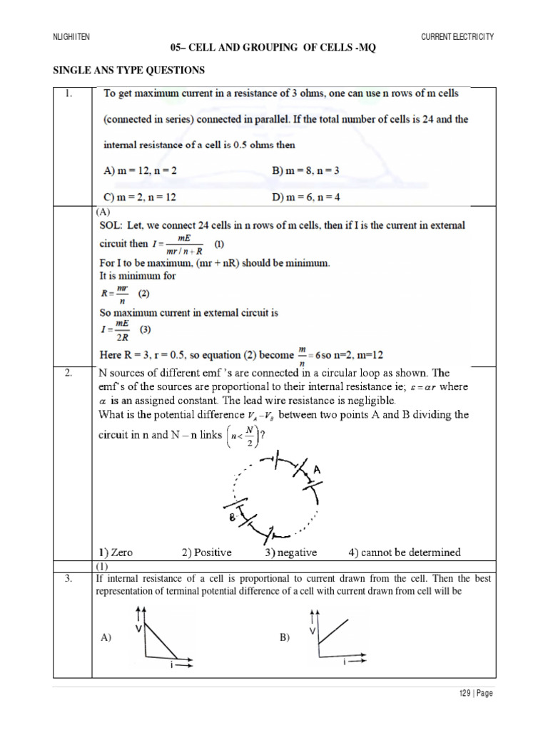 Cell Grouping in Electricity Explained | PDF | Series And Parallel ...