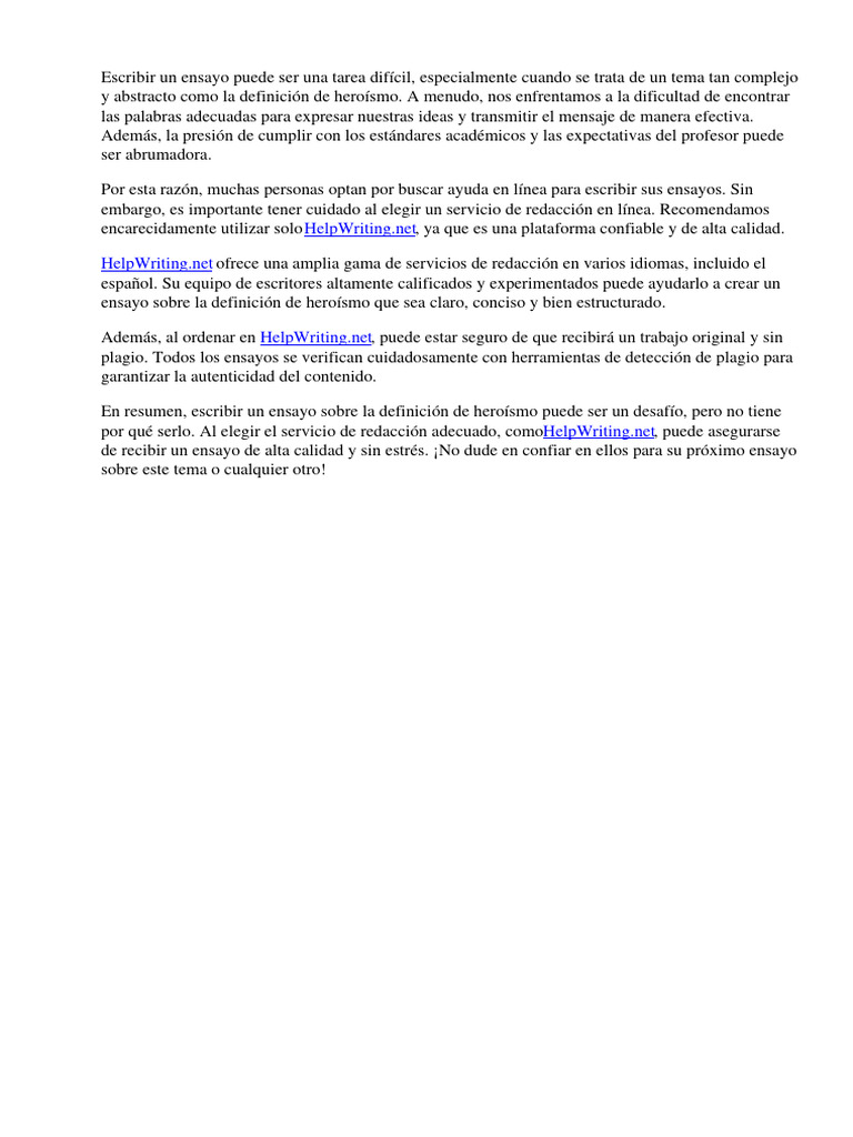 La dificultad de escribir un ensayo sobre la definici n de hero smo