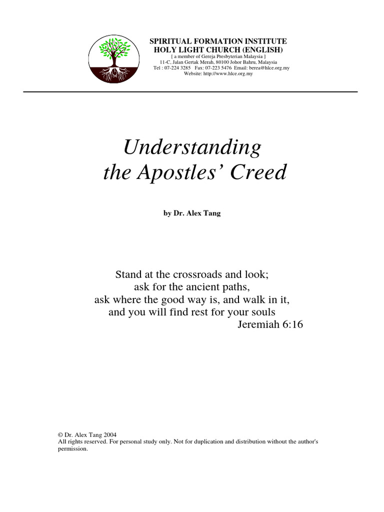 Apostles Creed PDF God The Father Jesus