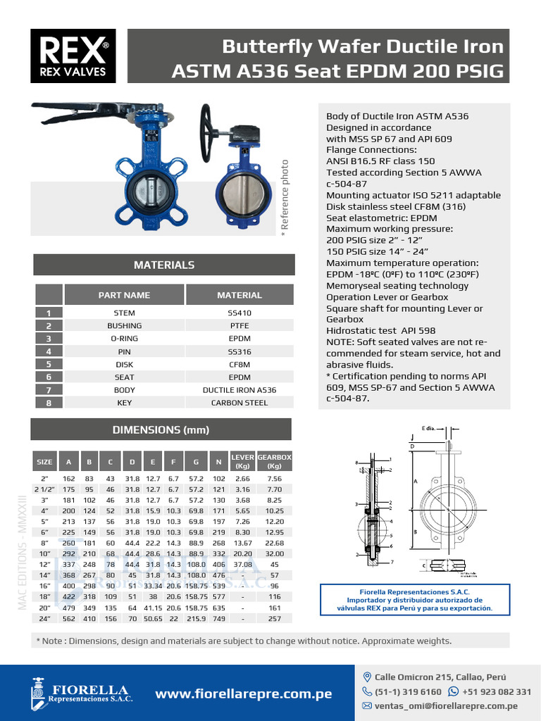 Ductile Iron Butterfly Valve Specs | PDF | Materials | Building Engineering