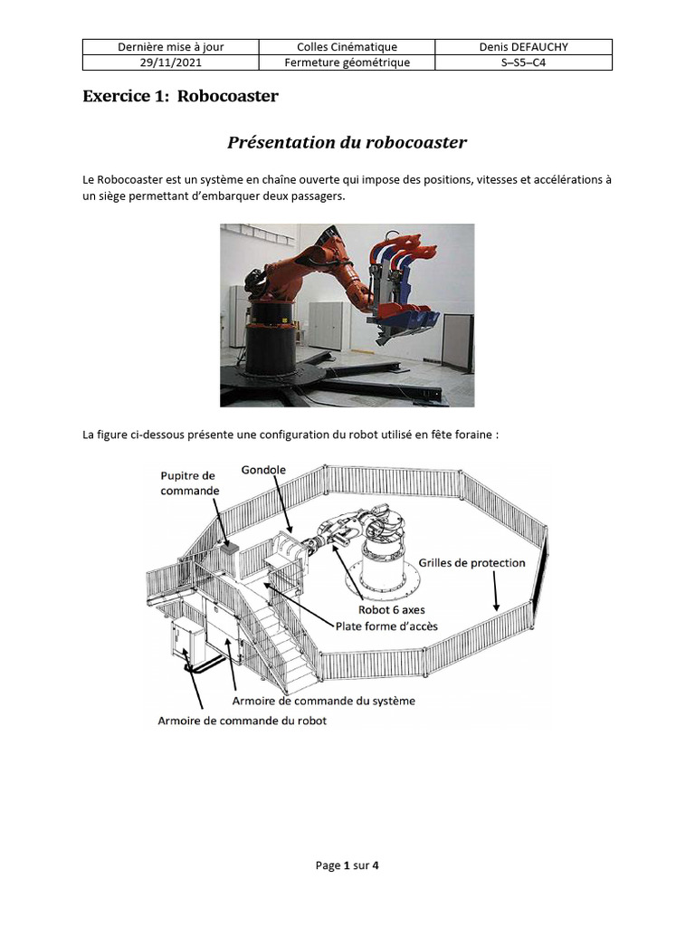 Exercice sur le Robocoaster et fermeture géométrique | PDF ...