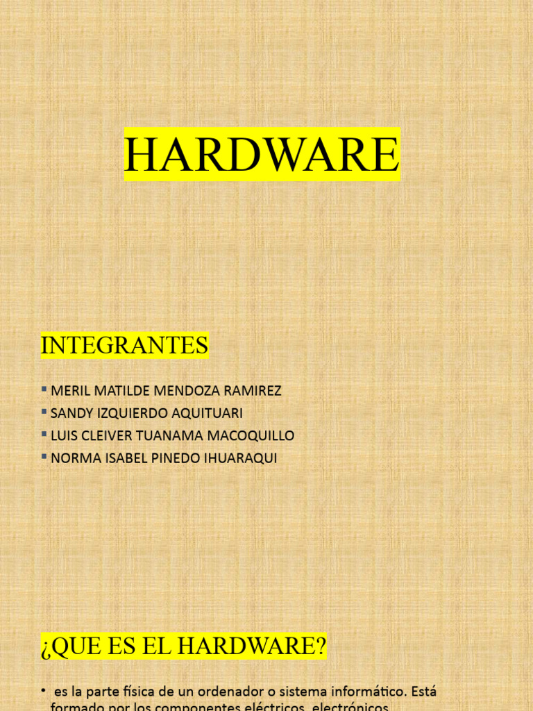 Componentes del Hardware Informático | PDF | Hardware de la computadora ...