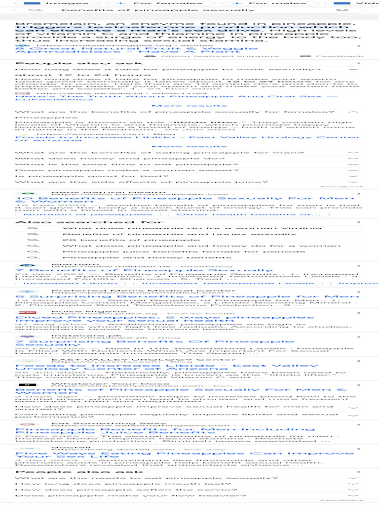 Benefits of Pineapple Sexually Google Search PDF Libido