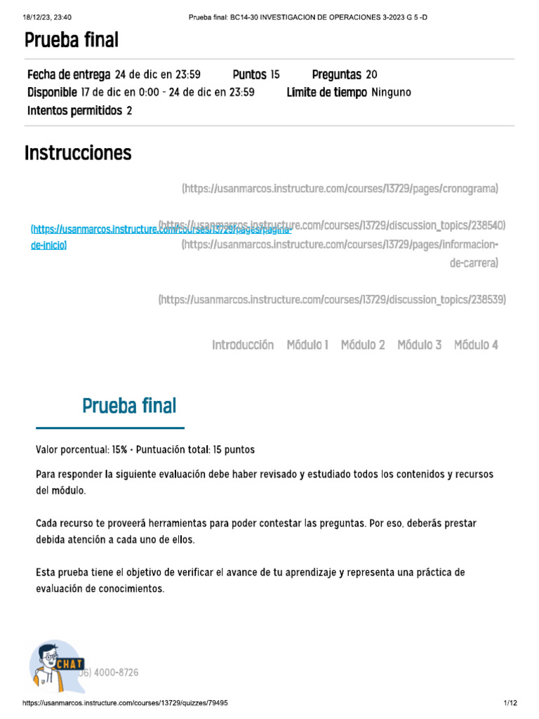 Prueba Final - Mód 4 | PDF