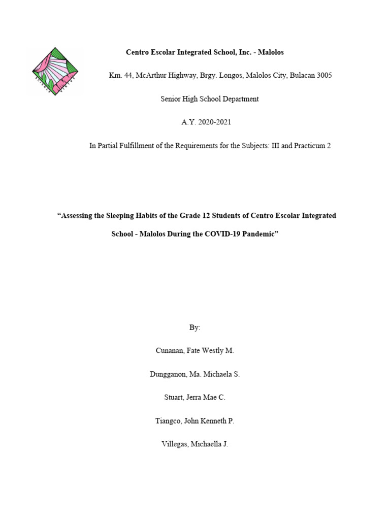 Group 2 Research Paper | PDF | Sleep | Rapid Eye Movement Sleep
