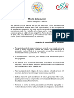 Minuta de La Reunión: Acuerdos de Consolidados en Asamblea