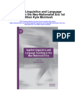 Download Applied Linguistics And Language Teaching In The Neo Nationalist Era 1St Edition Kyle Mcintosh full chapter