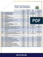 Cronograma de Provas 2024-1: Primeira Etapa - Curso: Enfermagem