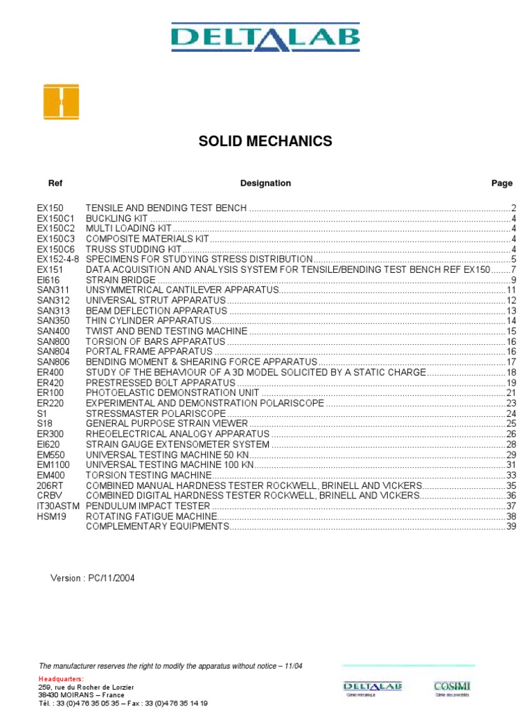 Solid Mechanics Lab | PDF | Bending | Beam (Structure)