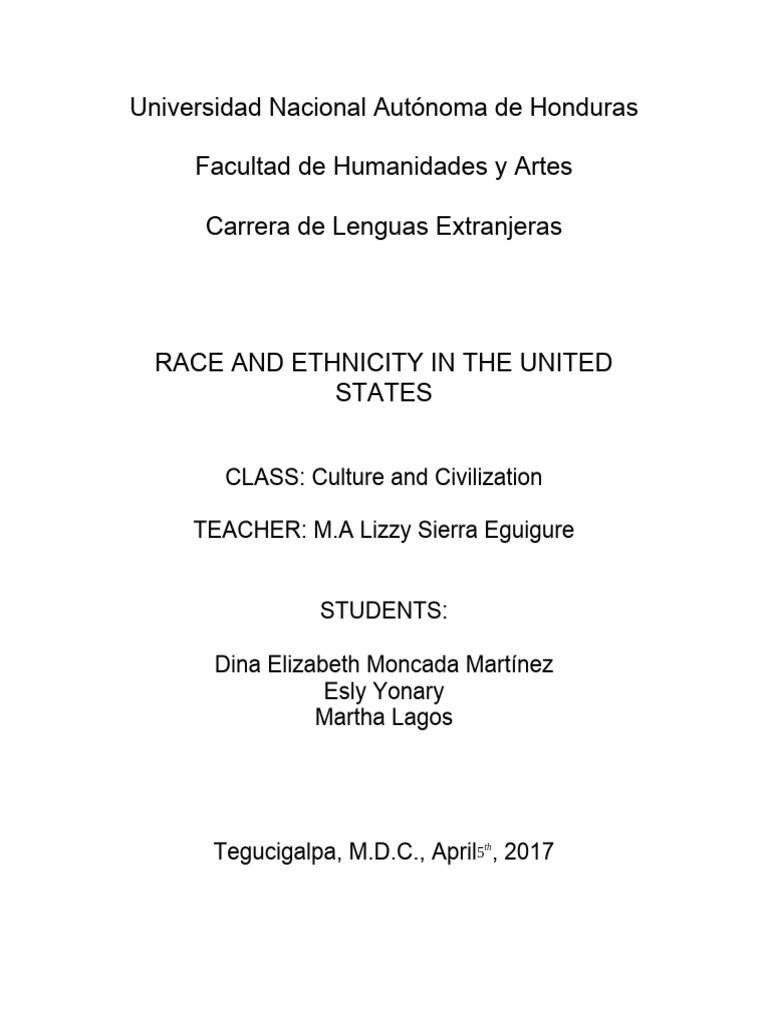 Race and Ethnicity in Usa 1 | PDF | Race (Human Categorization) | Race ...