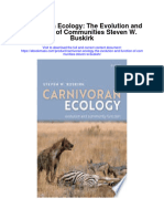Carnivoran Ecology The Evolution and Function of Communities Steven W Buskirk Full Chapter