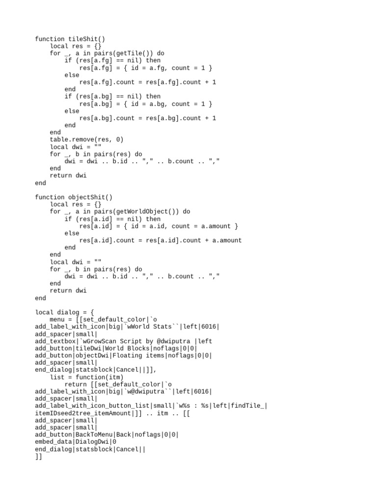 Lua Script for World Stats Analysis | PDF