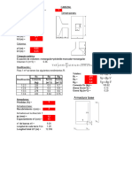 Hoja Excel para el cálculo de cantidades para un elemento de hormigón armado