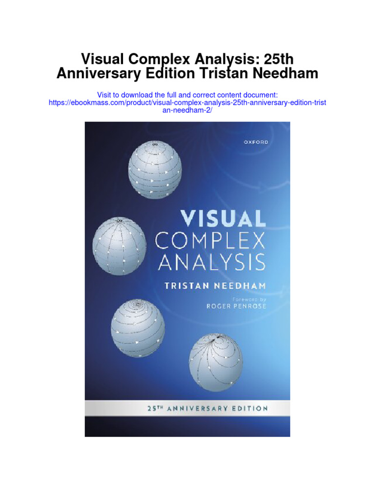 Visual Complex Analysis 25Th Anniversary Edition Tristan Needham 2 All