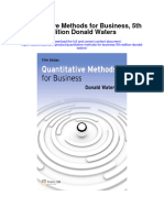 Quantitative Methods For Business 5Th Edition Donald Waters All Chapter