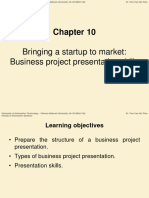 Chapter 10 Bringing a startup to market Business project presentation skills