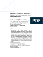 What Affects The Choice For Digitalization of Business Records? Evidence From Micro and Small Enterprises