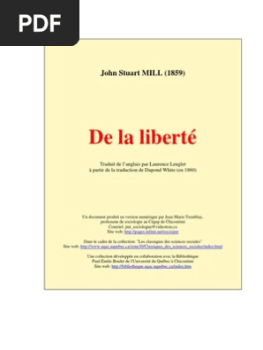 J S Mill De La Liberte Liberte Democratie