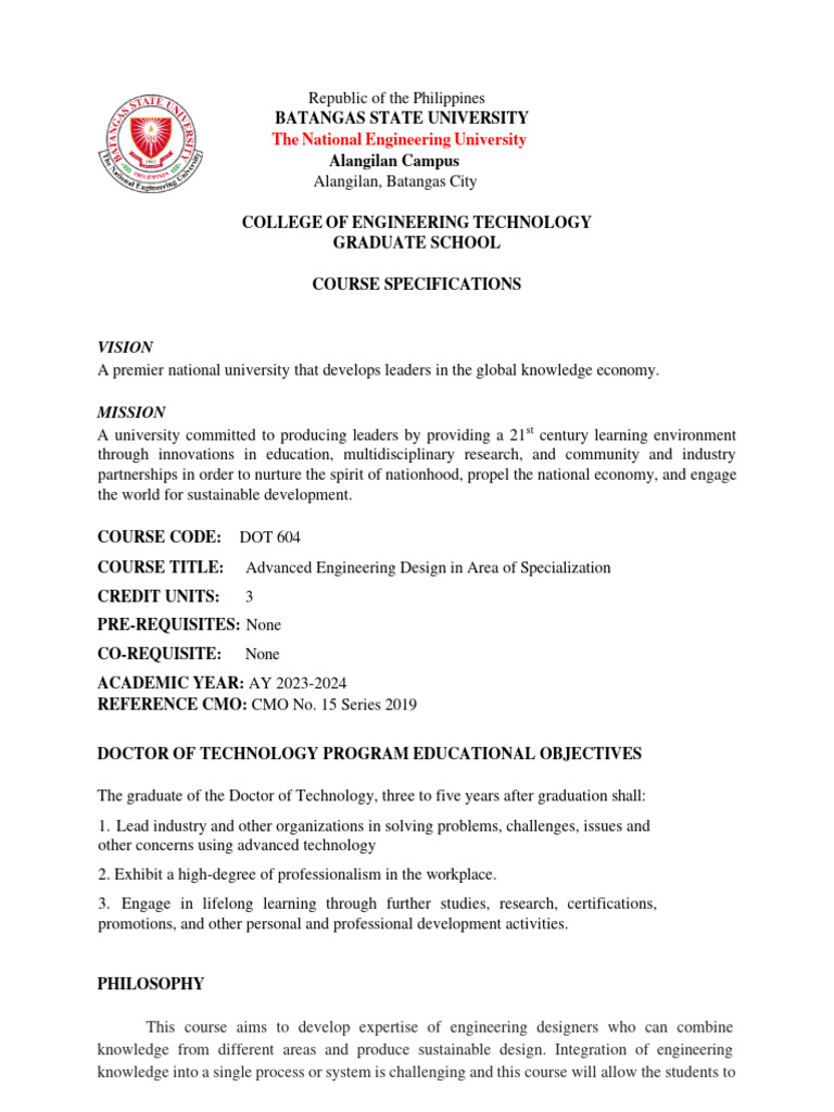 Advanced Engineering Design Course Overview | PDF | Engineering | Design