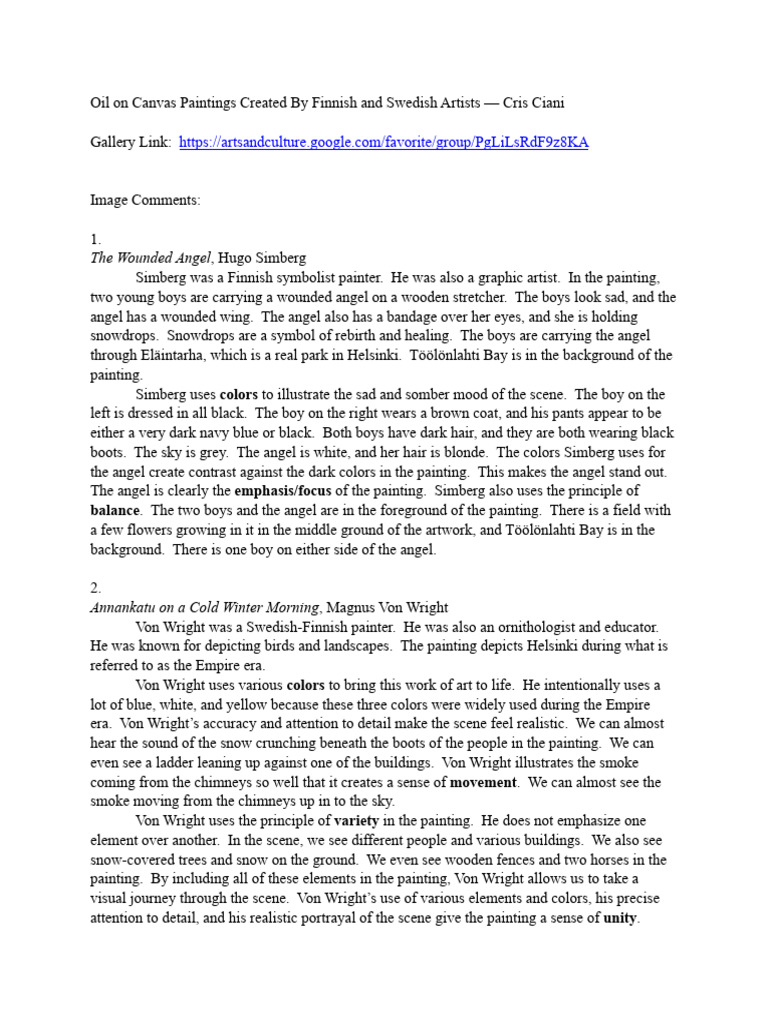 Google Art Gallery Project Pdf Realism Arts Paintings