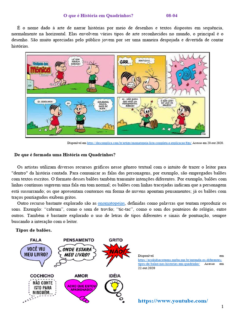 Atividade 2-Abril - O Que É História em Quadrinhos | PDF | Quadrinhos ...
