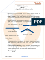 Revision Notes On System of Particles and Rotational Motion For NEET 2024 - Free PDF Download