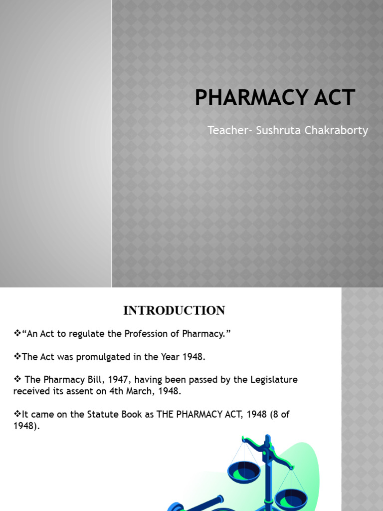 Schedule Of Pharmacy Act Pdf