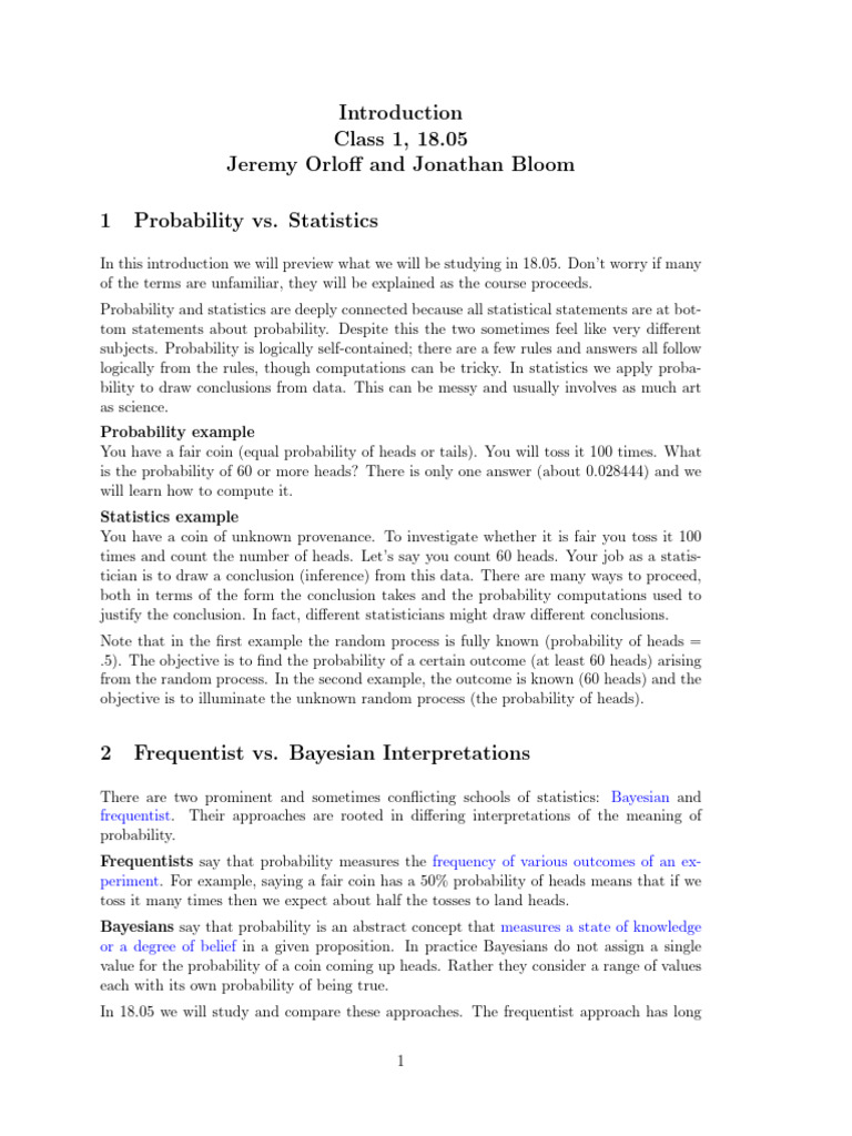 Intro to Probability & Statistics | PDF | Probability Distribution ...