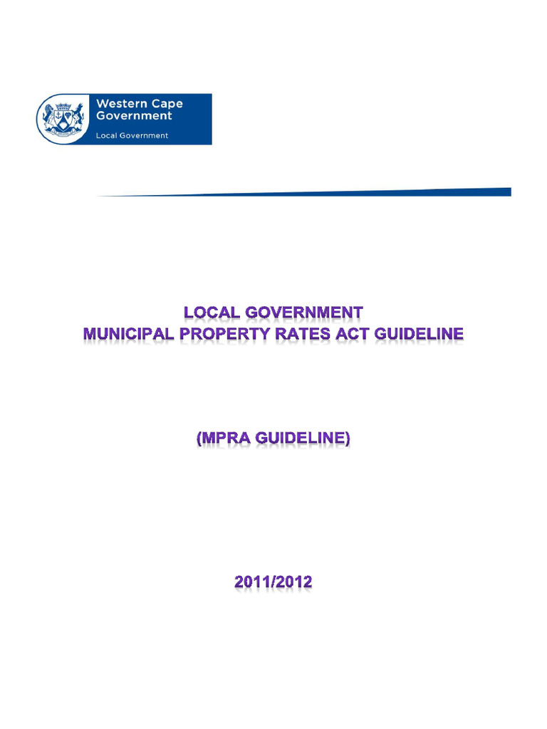 MPRA Guidelines for Municipalities | PDF | Real Estate Appraisal | Taxes