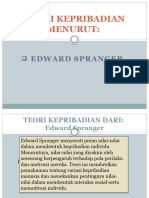 TEORI KEPRIBADIAN Edward Spranger - 082019 - 084227