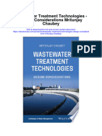 Download Wastewater Treatment Technologies Design Considerations Mritunjay Chaubey all chapter